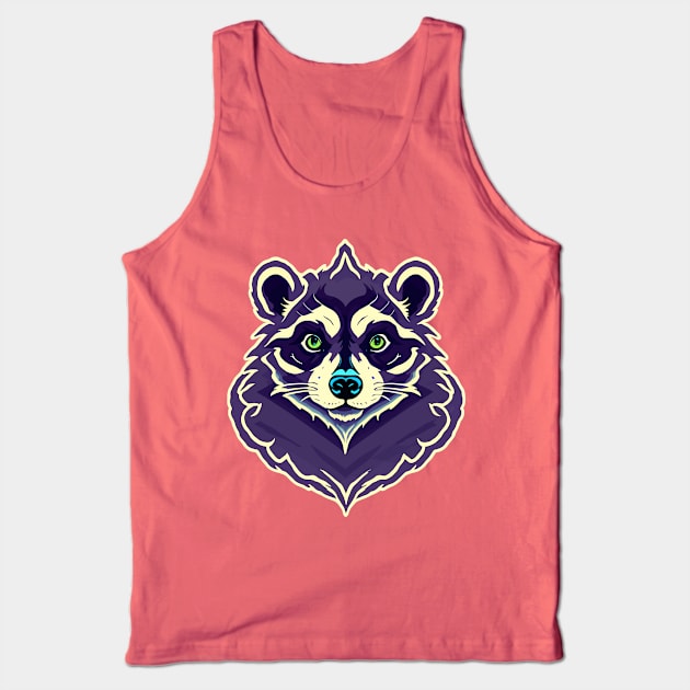 Adorable Raccoon Comic Cameo Tank Top by Obotan Mmienu